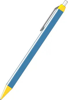 Blue pen vector drawing