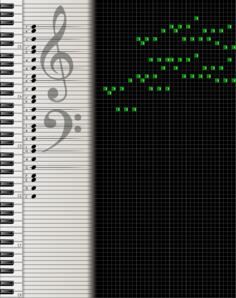 Digital music sheet vector drawing