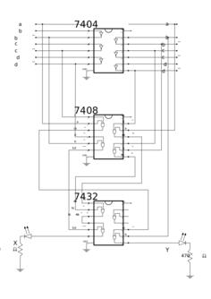 Digital computer circuit vector drawing