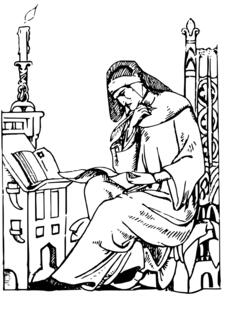 Vector drawing of philosopher