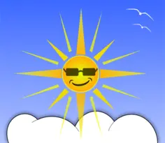 Sun and cloud vector illustration