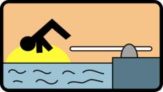 Diving man vector drawing