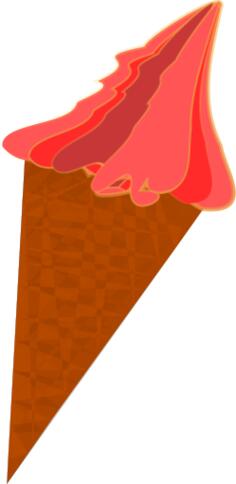 Color vector clip art of ice cream in a cone