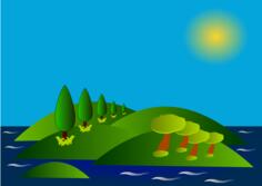 Vector portrait of Elba island