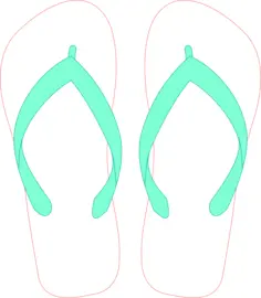 Flipflops with stripe pattern vector clip art