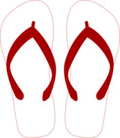 Flipflops with stripe pattern vector image