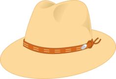 Panama style hat vector drawing
