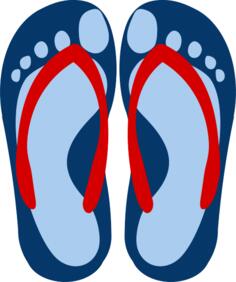 Flip flops with feet imprint vector image