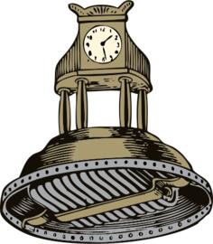 Self winding clock vector illustration
