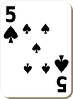 Five of spades playing card vector clip art
