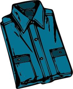 Blue folded shirt vector image