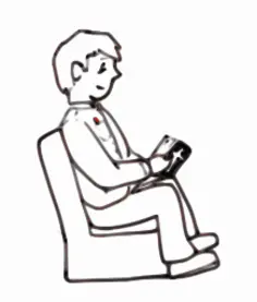 Boy sitting reading vector image