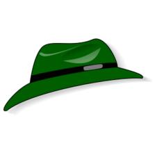 Green Fedora hat vector clip art