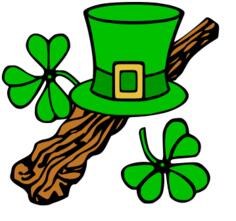 Hat and shillelagh color vector image