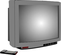 Vector illustration of silver TV set
