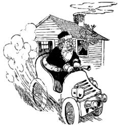 Santa takes the car vector image