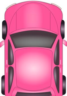 Pink car top view vector illustration