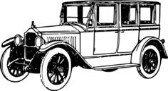Black and white vector image of a car