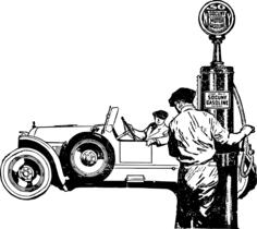 Old time petrol pump vector illustration