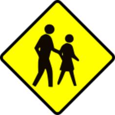 Adults crossing caution sign vector image