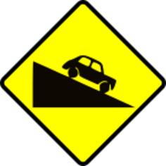Steep hill up caution sign vector image