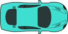 Turquoise racing car vector drawing