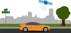 GPS navigation in car vector image