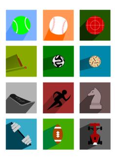 Selection of sports sign icons vector illustration