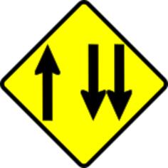 Overtaking lane caution sign vector image