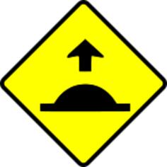 Speed hump caution sign vector image