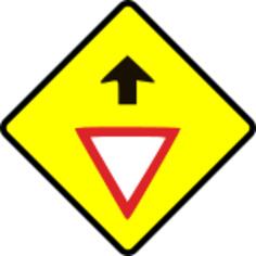 Give way caution sign vector image