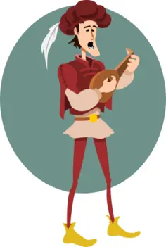 Trubadour player vector graphics