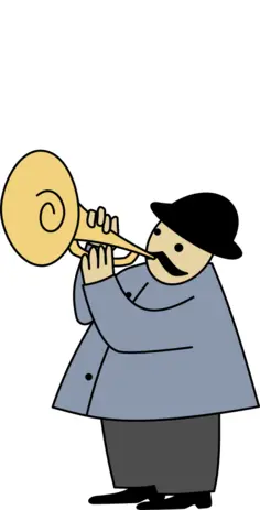 Man playing cornet vector illustration
