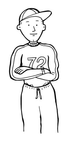 Sporty boy vector drawing
