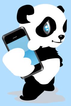 Panda with mobile phone vector image