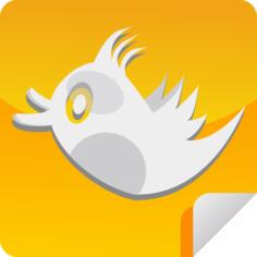 Orange bird icon vector clip art