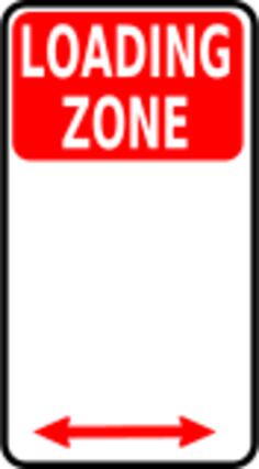 Loading zone traffic roadsign vector image