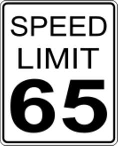 Speed limit 65 roadsign vector image