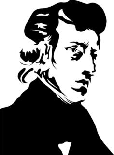 Fryderyk Chopin portrait vector illustration