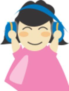 Girl with headphones vector illustration