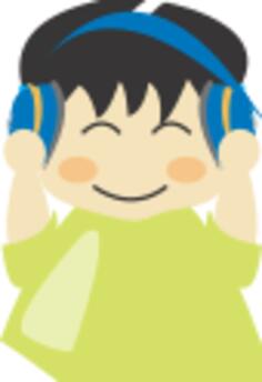 Boy with headphones vector clip art