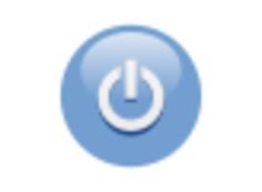 Blue power button vector graphics