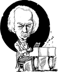 Ignacy Jan Paderewski vector caricature image