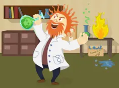 Mad scientist vector clip art