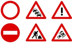 Traffic signs icons vector graphics