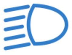 Vector image of low beam light switched on car display icon