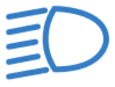Vector image of low beam light switched on car display icon