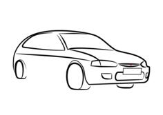 Car outline vector clip art