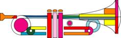 Vector clip art of a trumpet