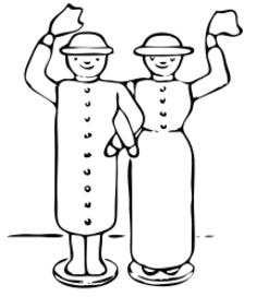 Wooden doll vector image